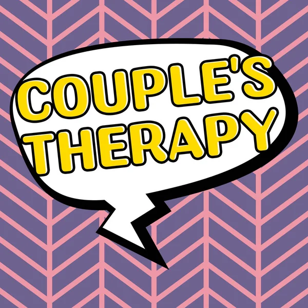 Inspiração Mostrando Sinal Casais Terapia Palavra Para Tratar Angústia Relacionamento — Fotografia de Stock