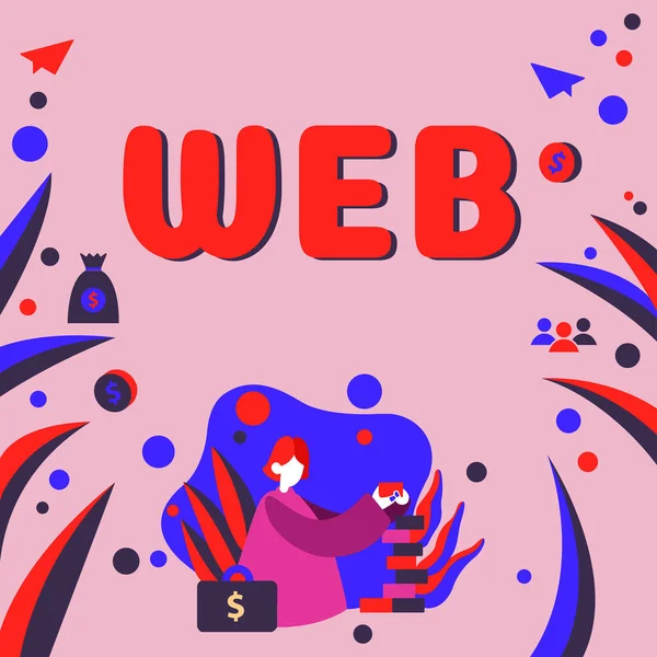 Inspiratie Met Teken Web Business Concept Een Systeem Van Internet — Stockfoto