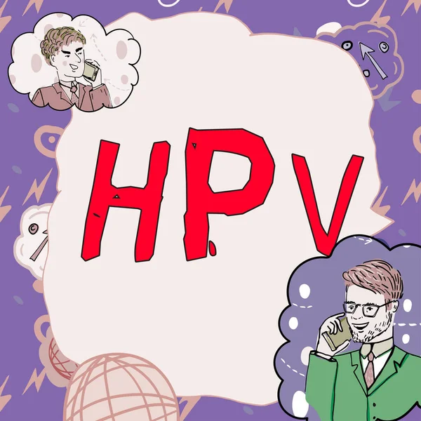 Знак Відображає Hpv Word Написано Групі Вірусів Які Впливають Вашу — стокове фото