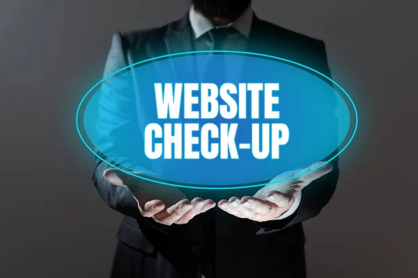 Conceptual display Website Check Up, Business showcase an examination of a website to see if something is in order