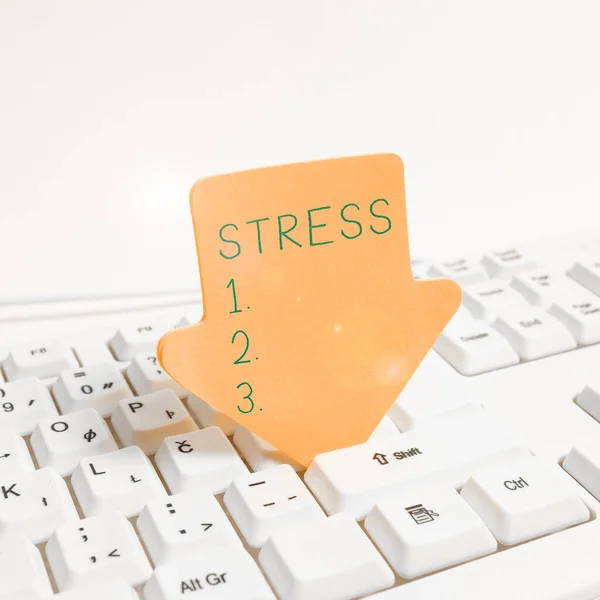 Inspiration Showing Sign Stress Word Physical Chemical Emotional Factor Causes — Stock Photo, Image