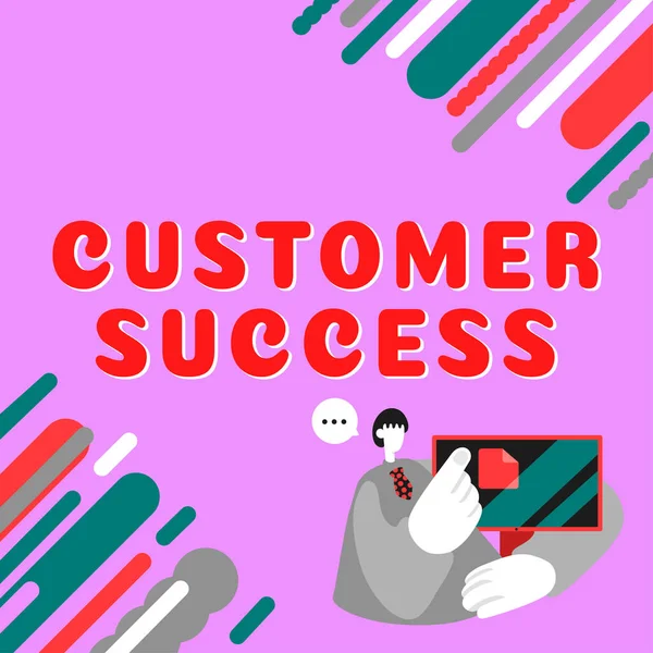 Sign Display Customer Success Business Showcase Kunden Erreichen Gewünschte Ergebnisse — Stockfoto