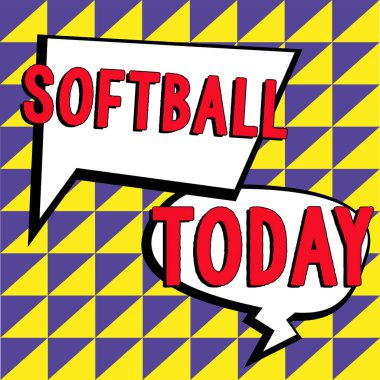 Softball 'u gösteren metin işareti, beyzbola benzer bir sporda yazılmış sözcük top ve sopayla oynanır.