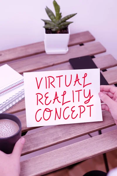Virtuális Valóság Koncepció Koncepció Jelentés Futurisztikus Mesterséges Környezet Digitális Kijelzővel — Stock Fotó