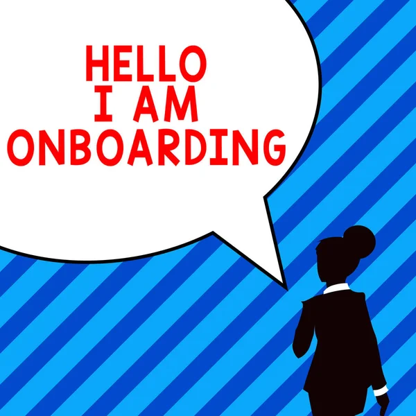 Tekst Pisma Witam Jestem Onboarding Koncepcja Biznesowa Proces Integracji Nowego — Zdjęcie stockowe