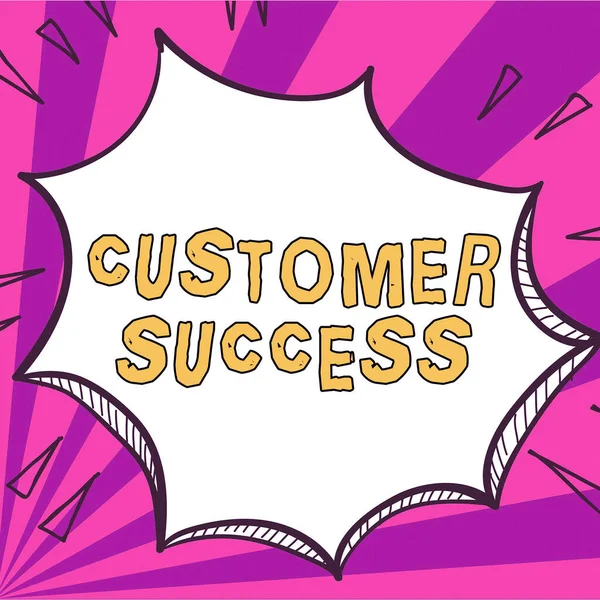 Tekstbord Met Customer Success Business Concept Klanten Bereiken Gewenste Resultaten — Stockfoto