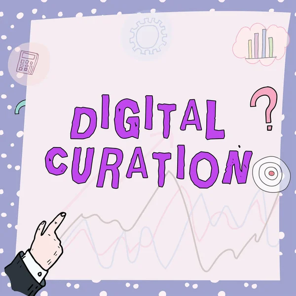 Inspiration Visar Tecken Digital Curation Business Approach Underhåll Insamling Och — Stockfoto
