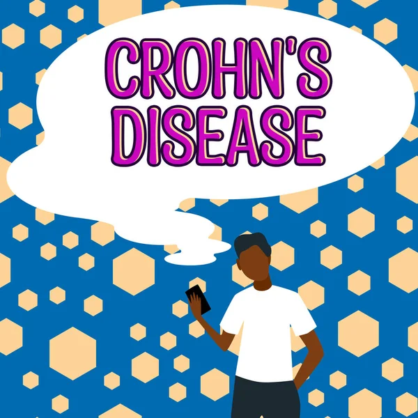 Tandatangan Yang Menunjukkan Penyakit Crohns Bisnis Menunjukkan Penyakit Inflamasi Saluran — Stok Foto
