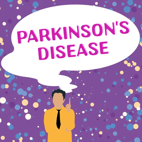 Sinal Escrita Mão Doença Parkinsons Visão Geral Negócio Distúrbio Sistema — Fotografia de Stock