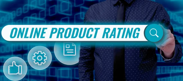 Handschriftzeichen Online Product Rating Konzept Das Feedback Zum Elektronischen Handel — Stockfoto