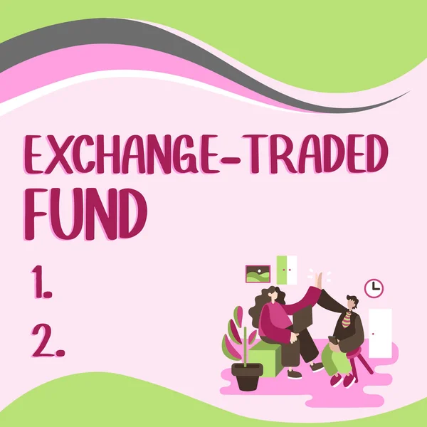 Концептуальная Подпись Exchange Traded Fund Business Concept Marketable Security Tracks — стоковое фото