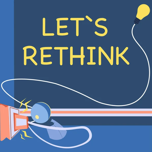 Lets Rethink Business Conception Afterthought Remember Reconsider Reevaluate — 스톡 사진