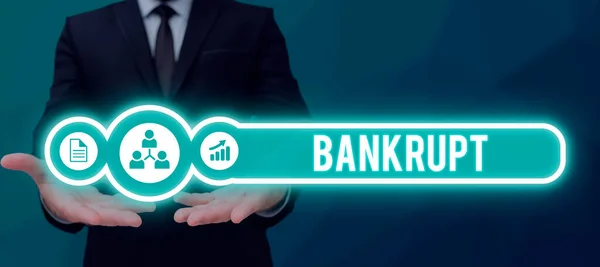 Podpis Koncepcyjny Bankrut Business Showcase Zredukowany Stanu Finansowej Ruiny Lub — Zdjęcie stockowe