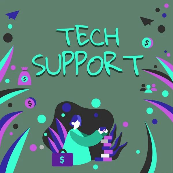 Szöveges Felirat Bemutatása Tech Support Üzleti Ötlet Segítségnyújtás Egyének Akik — Stock Fotó