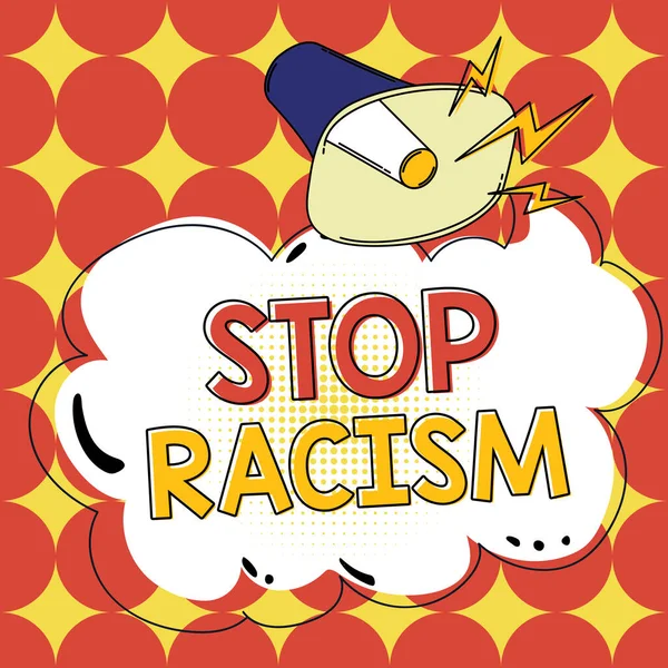 Texto Que Mostra Inspiração Pare Racismo Foto Conceitual Terminar Antagonismo — Fotografia de Stock