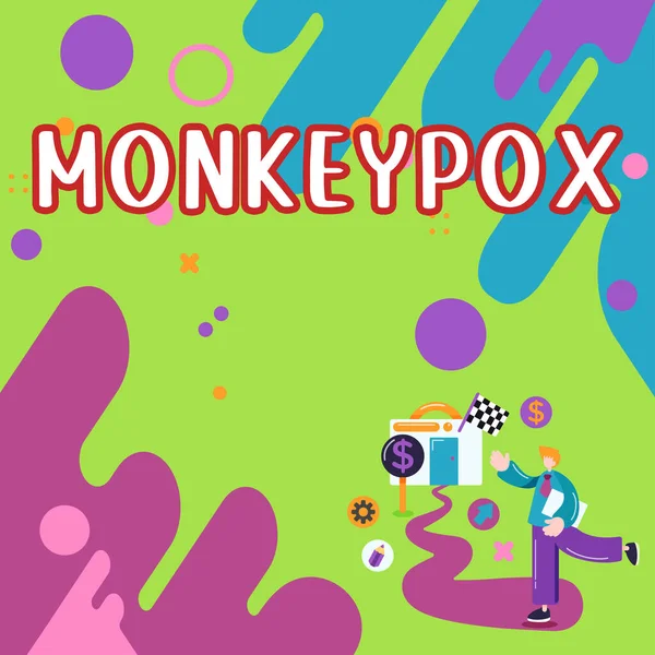 Szöveg Megjelenítése Monkeypox Üzleti Koncepció Himlő Vírus Afrika Által Okozott — Stock Fotó