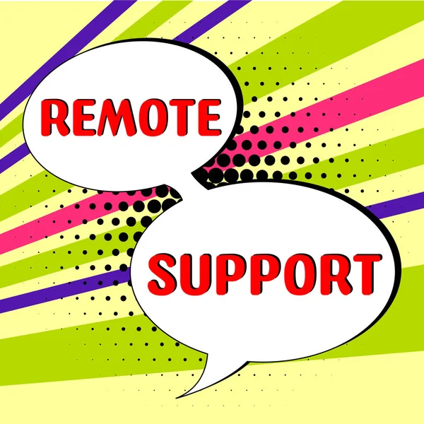 Bildunterschrift Remote Support Konzeptfotos Helfen Endanwendern Computerprobleme Und Probleme Aus — Stockfoto