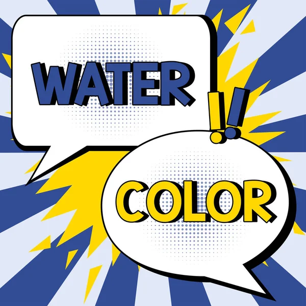 콘셉트 디스플레이 Water Color 아라비 수용성 바인더를 — 스톡 사진