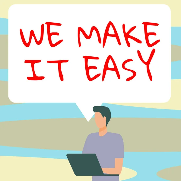 Textschild Mit Der Aufschrift Make Easy Internet Konzept Lösungsalternativen Erleichtern — Stockfoto