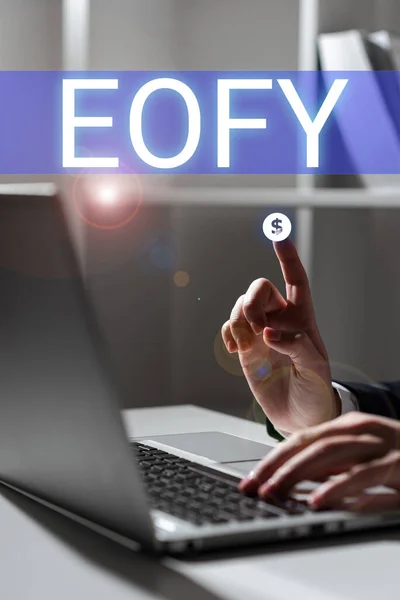 Κείμενο Γραφής Eofy Business Concept Μια Τεράστια Πώληση Που Πραγματοποιήθηκε — Φωτογραφία Αρχείου