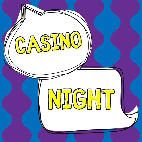 写文章 展示卡西诺之夜 互联网概念活动 在真正的赌场里可以体验到游戏的乐趣 — 图库照片