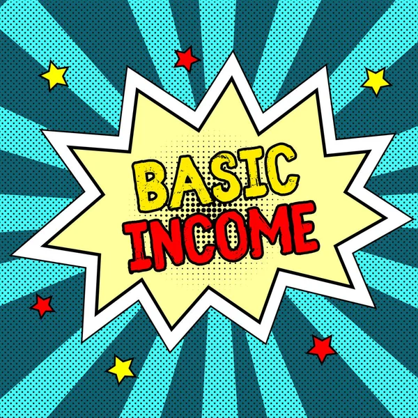 Text Som Visar Inspiration Basic Income Affärsidé Regelbunden Kontantbetalning Villkorslöst — Stockfoto