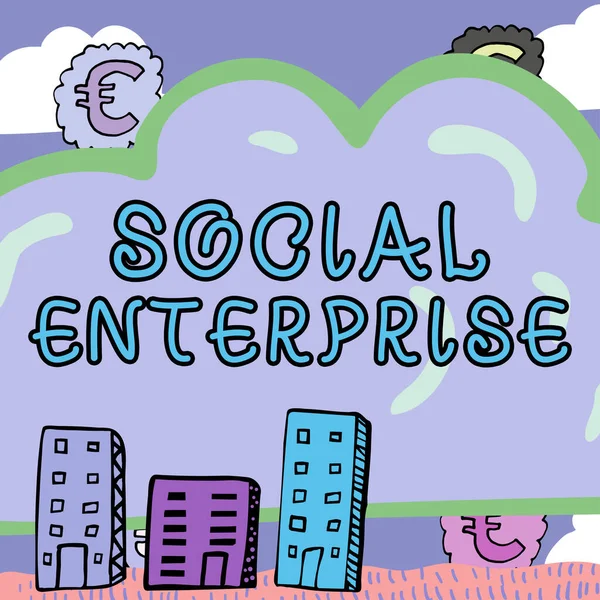 Légende Conceptuelle Social Enterprise Photo Conceptuelle Une Entreprise Qui Gagne — Photo