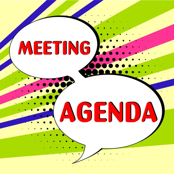 Conceptual caption Meeting Agenda, Word for An agenda sets clear expectations for what needs to a meeting