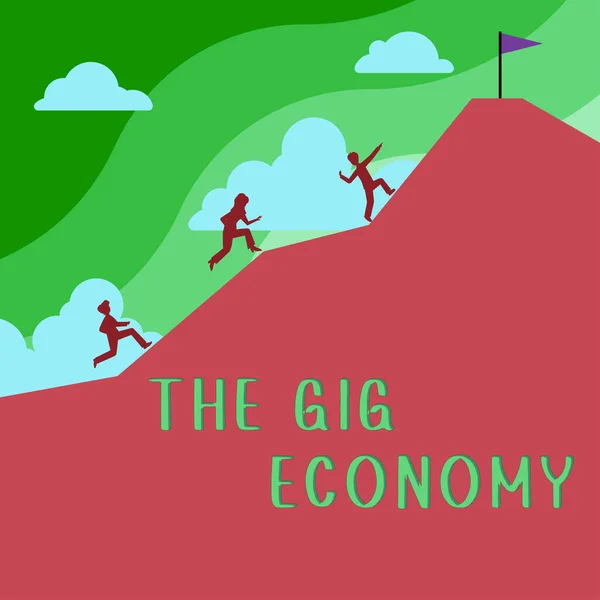 Visualizzazione Concettuale Gig Economy Internet Concept Mercato Dei Contratti Breve — Foto Stock