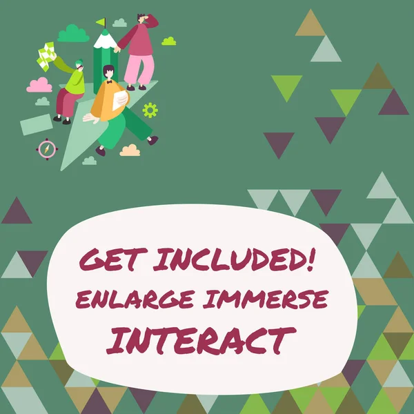 Håndskriftstekst Get Inkludert Enlarge Immerse Interact Business Showcase Hold Kontakten – stockfoto