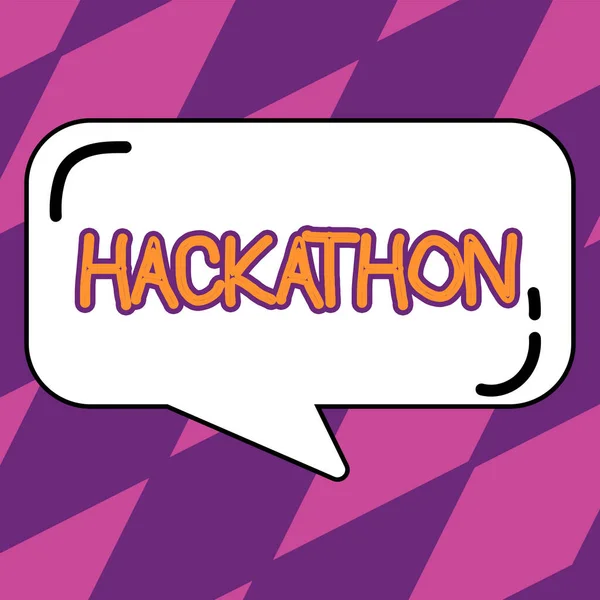 Hinweisschild Für Hackathon Business Übersichtsveranstaltung Bei Der Eine Große Anzahl — Stockfoto