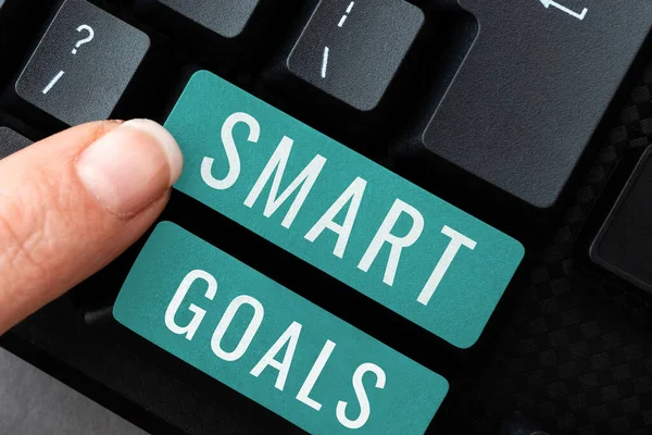 Didascalia Concettuale Smart Goals Approccio Business Mnemonico Utilizzato Come Base — Foto Stock