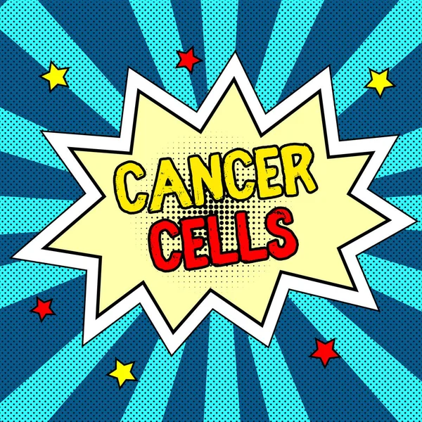 Sinal Exibindo Células Cancerígenas Abordagem Empresarial Formando Tumores Sólidos Inundando — Fotografia de Stock
