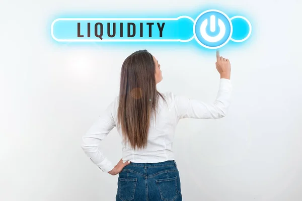 Zeichen Für Liquidität Internet Konzept Bargeld Und Bankguthaben Liquiditätsdeferred Stock — Stockfoto