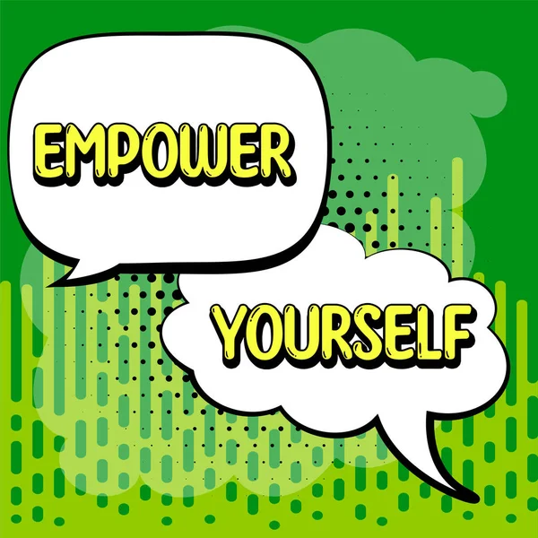 Inspiráló Szöveg Empower Yourself Üzleti Áttekintés Átveszi Irányítást Élet Beállítása — Stock Fotó