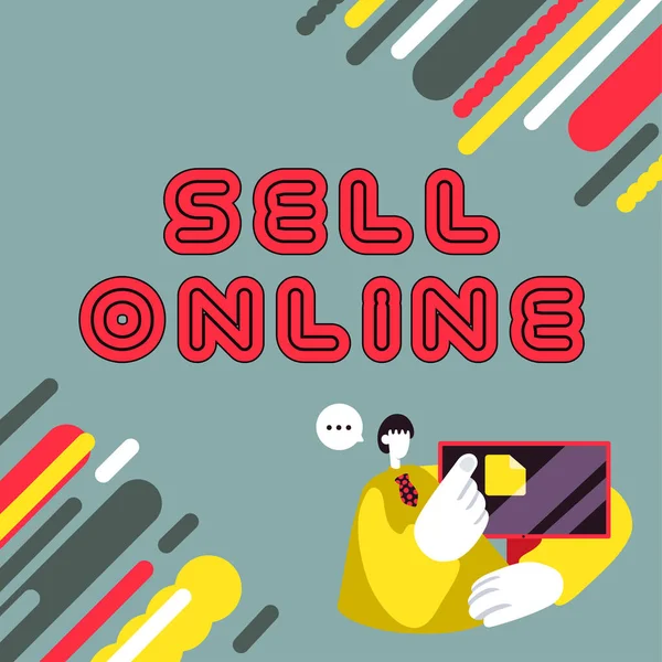 Знак Продавать Онлайн Слово Написано Непосредственно Продавать Товары Услуги Покупателю — стоковое фото