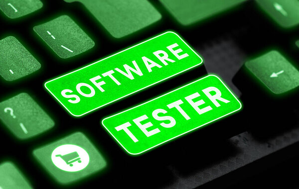 Написание отображения текста Software Tester, бизнес-идея реализована для защиты программного обеспечения от вредоносных атак