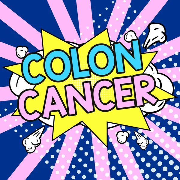 Bildunterschrift Darmkrebs Ein Wort Über Krebs Der Sich Dickdarmgewebe Bildet — Stockfoto