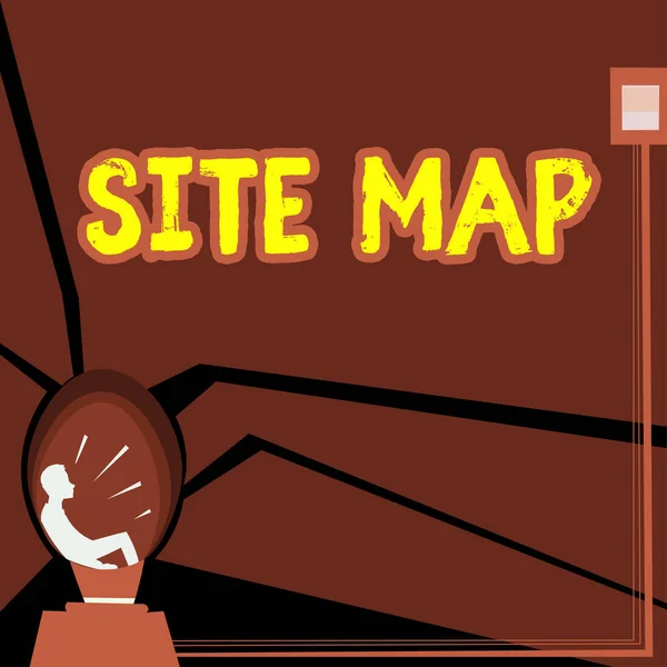 Ispirazione Che Mostra Segno Mappa Del Sito Concetto Internet Progettato — Foto Stock