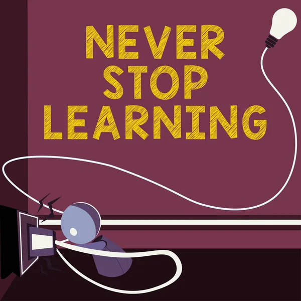 Εννοιολογική Λεζάντα Ποτέ Μην Σταματήσετε Μάθηση Επιχειρηματική Έννοια Συνεχίστε Βελτιώνετε — Φωτογραφία Αρχείου