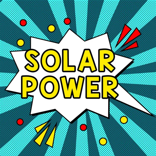 Ręczne Pisanie Znaku Solar Power Koncepcja Oznacza Elektryczność Wytwarzaną Przy — Zdjęcie stockowe