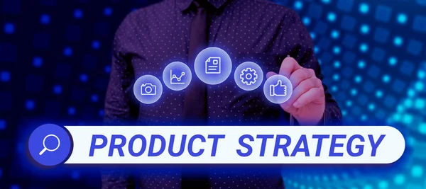 Handwriting Text Product Strategy Business Showcase Dlouhodobý Plán Vývoje Úspěšné — Stock fotografie