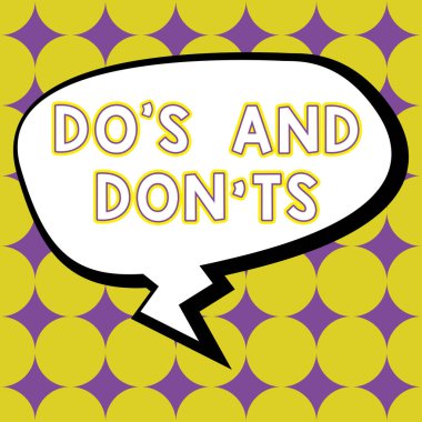 Dos and Don T 's kavramını gösteren metin işareti insanın zihnindeki bir şeyi karmaşıklaştırıyor.