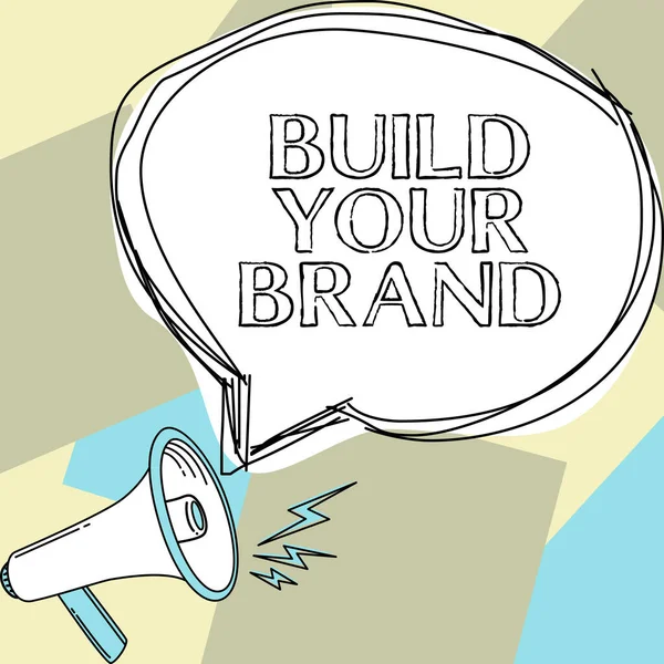 手写文本塑造你的品牌 概念意义打造一个商业身份营销广告 — 图库照片