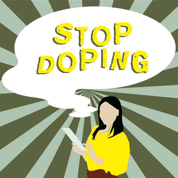 Tampilan Konseptual Stop Doping Word Written Jangan Gunakan Obat Peningkat — Stok Foto