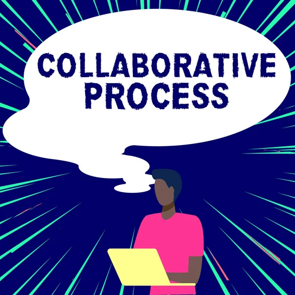 Teksten Weergeven Collaborative Process Business Idee Mensen Organisaties Werken Bereiken — Stockfoto