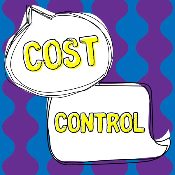Znak Ręcznego Pisania Kontrola Kosztów Koncepcja Internetowa Praktyka Identyfikacji Redukcji — Zdjęcie stockowe