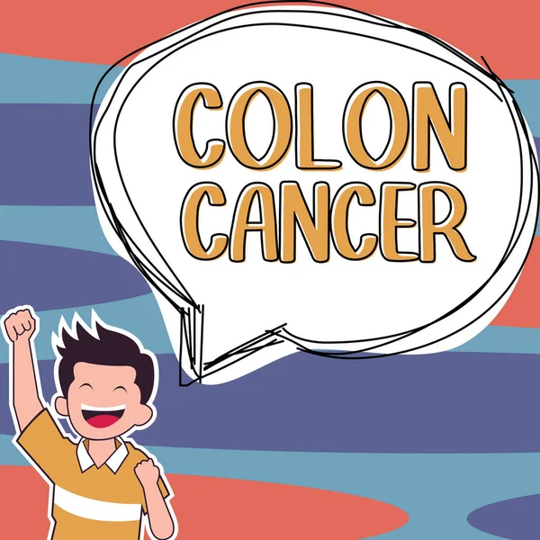 Schrijven Weergeven Van Tekst Colon Cancer Business Showcase Kanker Die — Stockfoto