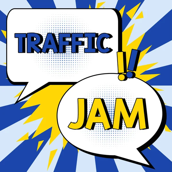 Tekstbord Met Traffic Jam Business Concept Een Groot Aantal Voertuigen — Stockfoto