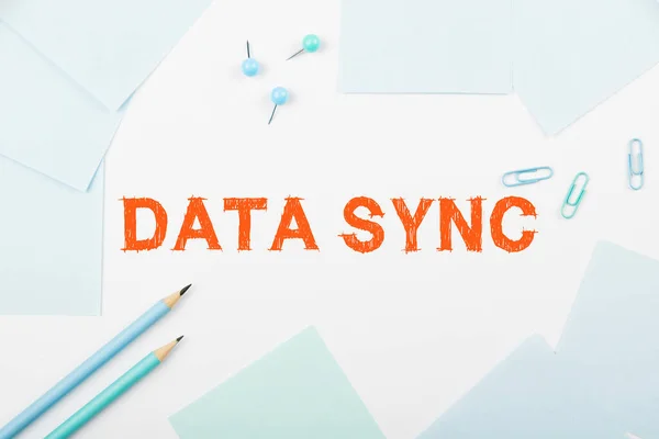 Conceptuele Bijschrift Data Sync Business Aanpak Gegevens Die Continu Wordt — Stockfoto